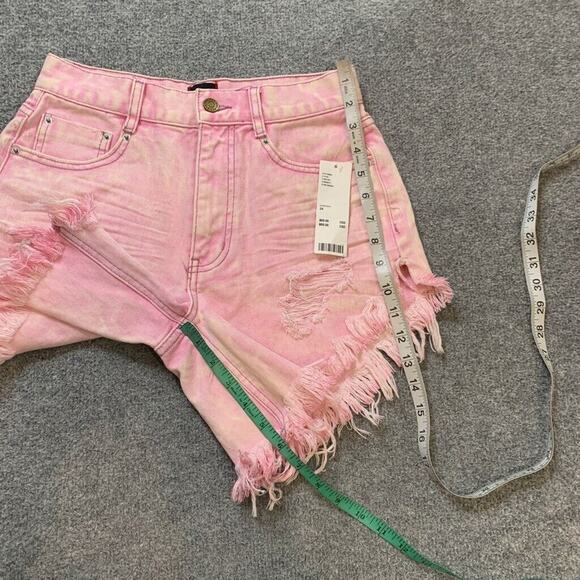 BDG Shorts Womens 24 Pink Carla High Waisted Cutoff Distressed Urban Outfitters - Picture 6 of 12